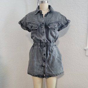 Signature8 Black Demin Washed Romper